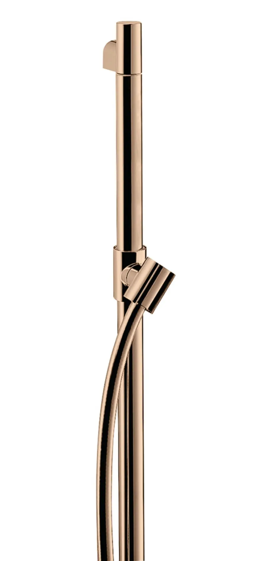 Brausestange mit Brauseschlauch in geschliffenem RotgoldFinish. Befestigungselement für Dusche, hergestellt von AXOR.